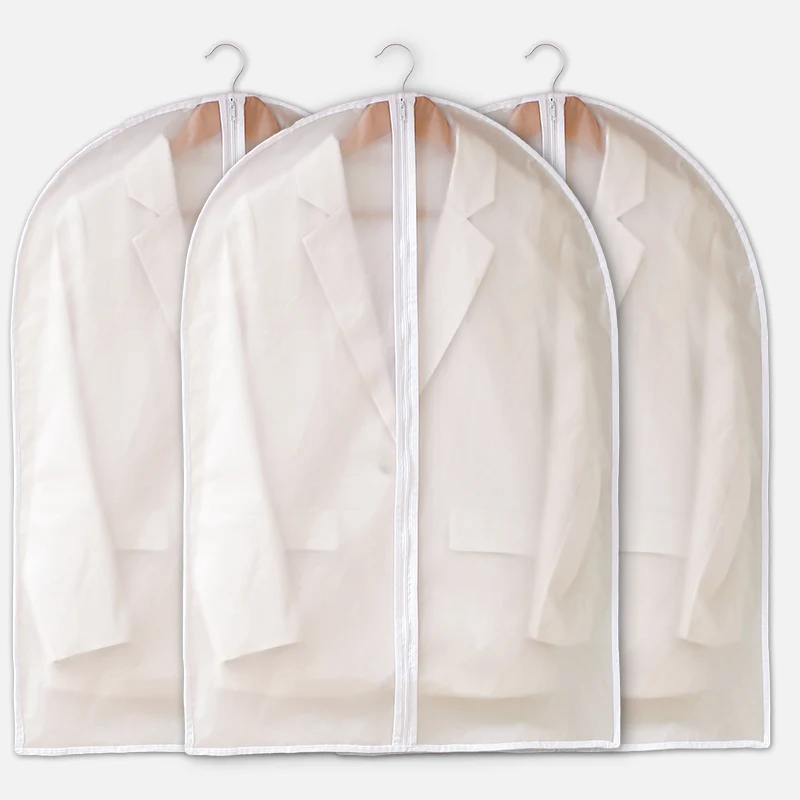 Household Customized Wholesale Eco Friendly Clear Clothing Dustproof Suit Cover White PEVA Garment Bag