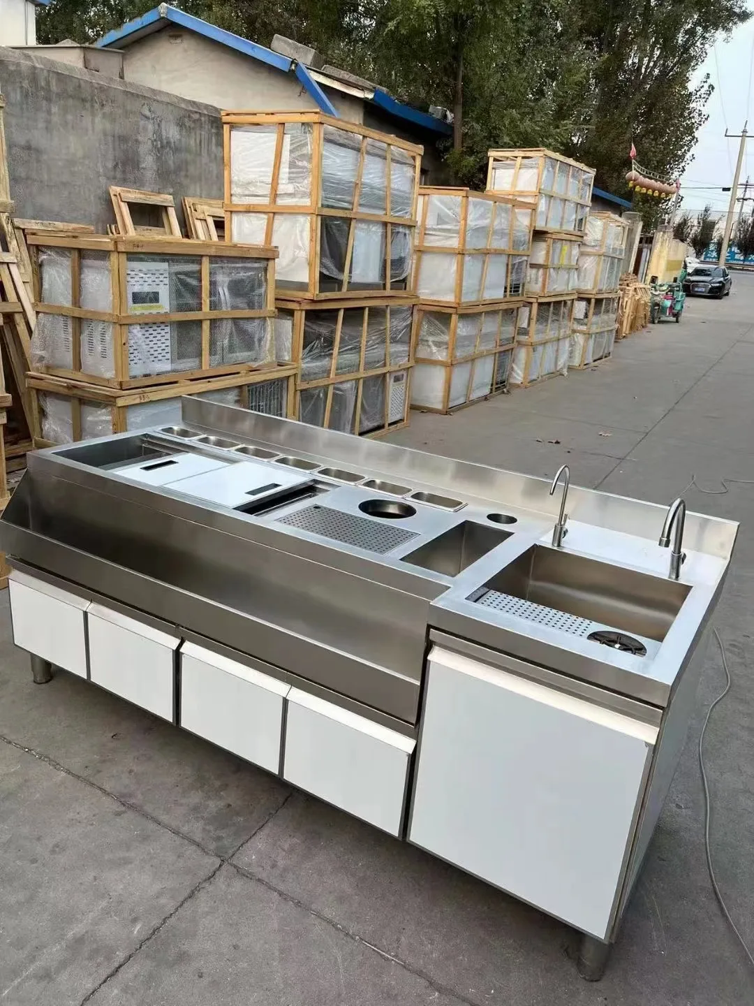 Stainless steel Commercial Cocktail bar Station For Bartenders Cocktail Workstation
