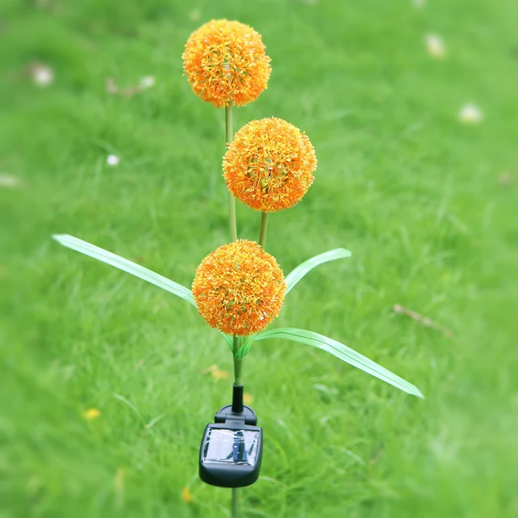 Садовый светильник на солнечной батарее, уличная Водонепроницаемая светодиодная лампа с белым одуванчиком, ландшафтный декоративный светильник с заземлением