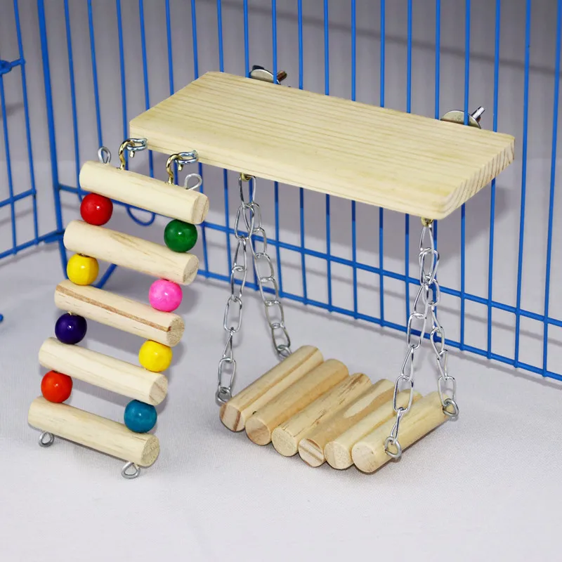 Hamster Squirrel Dragon Cat Springboard Log Springboard Jump Natural Woods Board Log Bird Perch Parrot Toys Cage Accessories