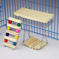 Hamster Squirrel Dragon Cat Springboard Log Springboard Jump Natural Woods Board Log Bird Perch Parrot Toys Cage Accessories