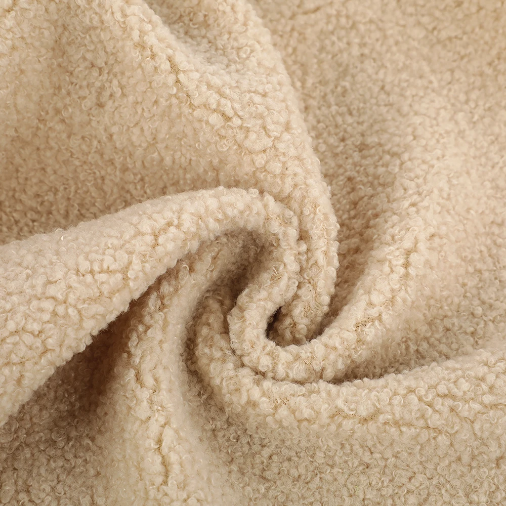 100% polyester fabric solids knitted teddy bear fur dobby fabric sherpa printed fleece fabric for animal plush slipper