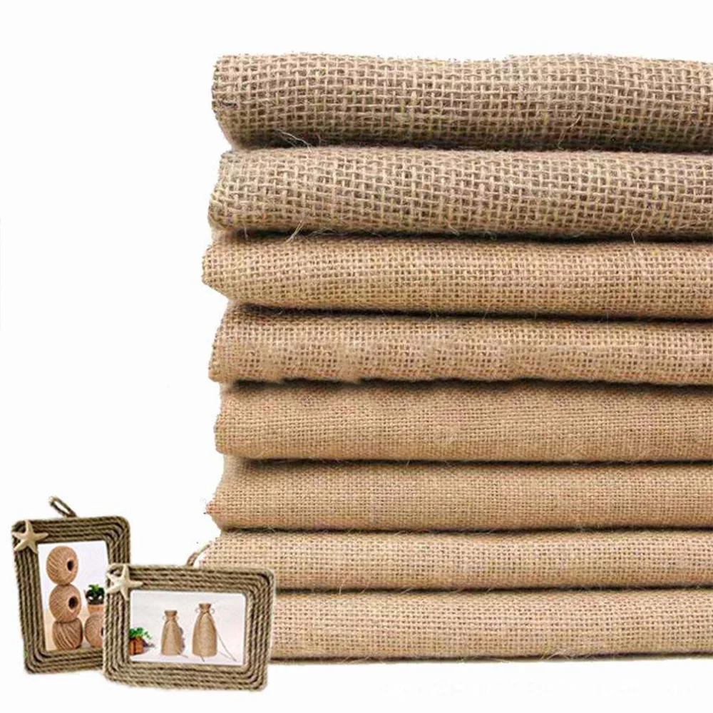 1M Natural burlap fabric 100% jute fabric custom for crafts 160*100cm