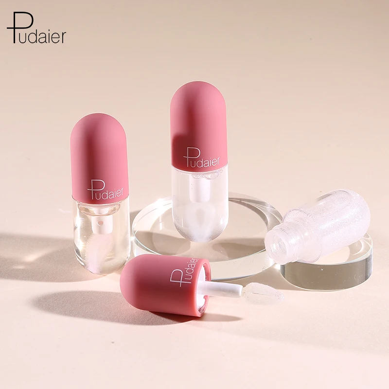 Pudaier Mini  Color Changing Lipgloss Private Label Clear Lips Plumper Oil  Glitter Lip Gloss