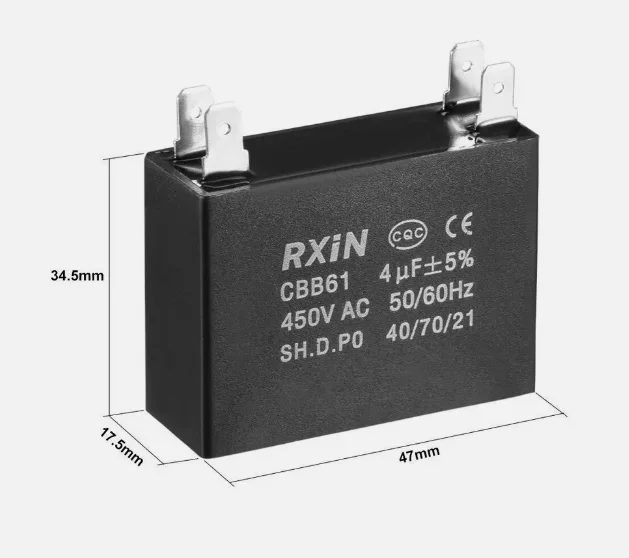 CBB61 AC450V 1.5μF uF Wired Motor Run Capacitor for Air Conditioning Conditioner