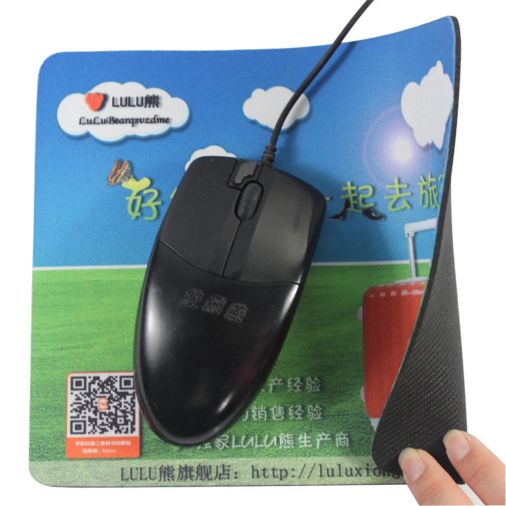 Wholesale luggage advertising promotion gifts computer mouse mat  custom logo cloth mouse pad