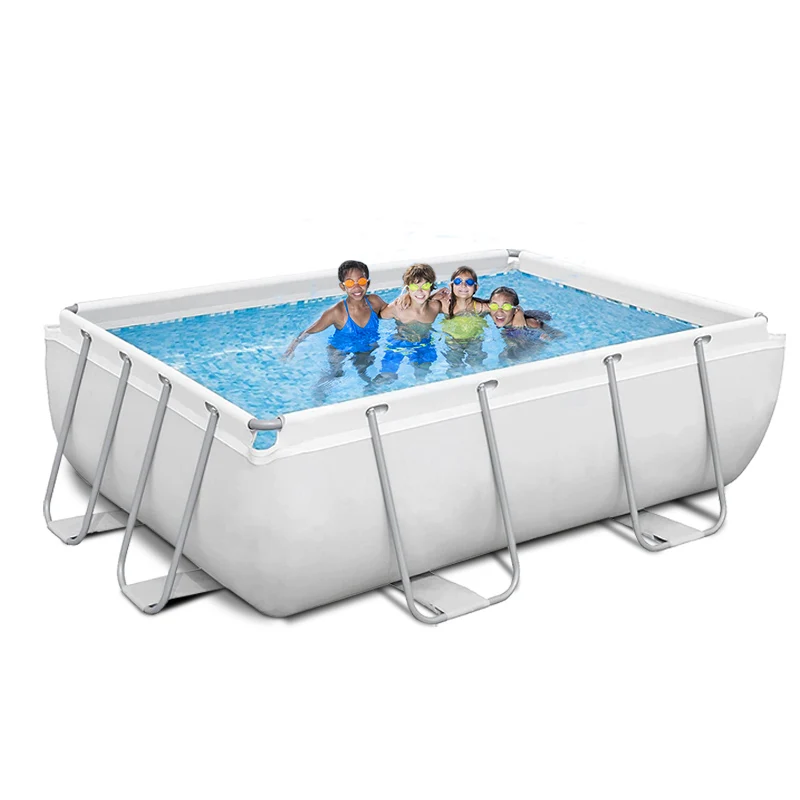 Outdoor Inflatable Rectangular Steel Frame Rectangular Easy Set Inflatable Swimming Pool Above Ground Pools For Family