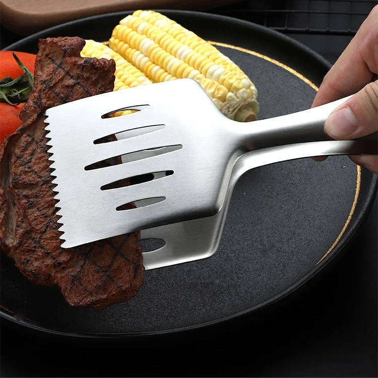 New Product 2023 Kitchen Cooking Food Serving Stainless Steel Food Grade Grill Spatula Tongs