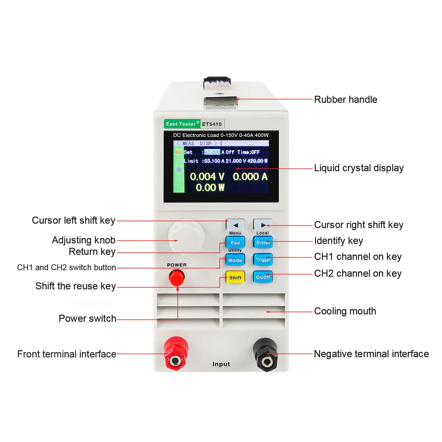 Тестер емкости аккумулятора ET5410 400 Вт 150 в 40 А одноканальный программируемый электронный тестер постоянного тока