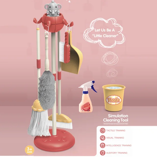 
Cleaning Supplies Toy for Boy and Girl with Kids Broom and Dustpan Set 