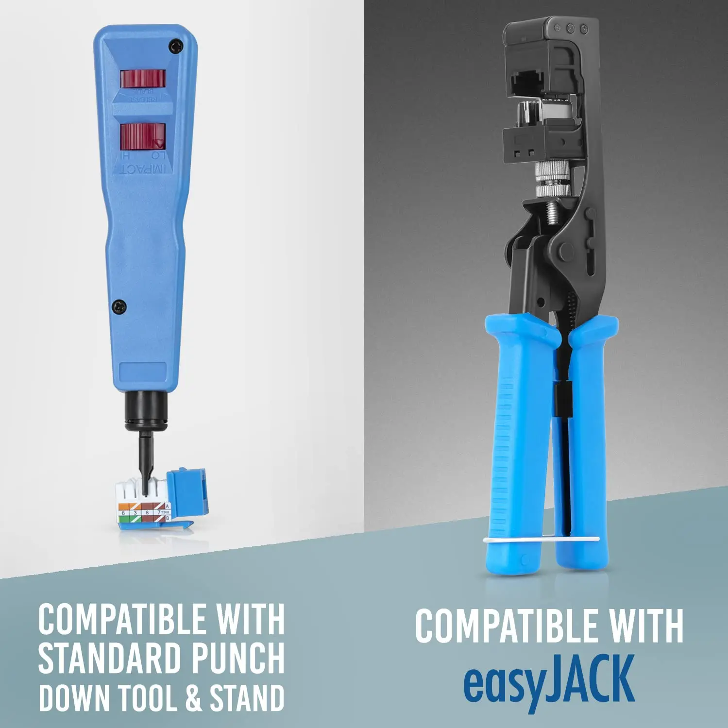 RJ45 Cat6/5e Blue Keystone Jack 110 Type Modular Female Connectors Compatible with Speed Termination Tool easy JACK Cat6/5e