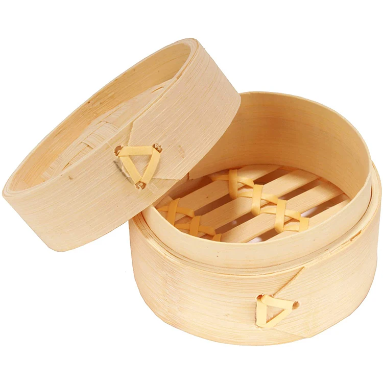 
Handmade Craft 3 Inch Mini Bamboo Dim Sum Dumpling Steamer Basket for Dessert 