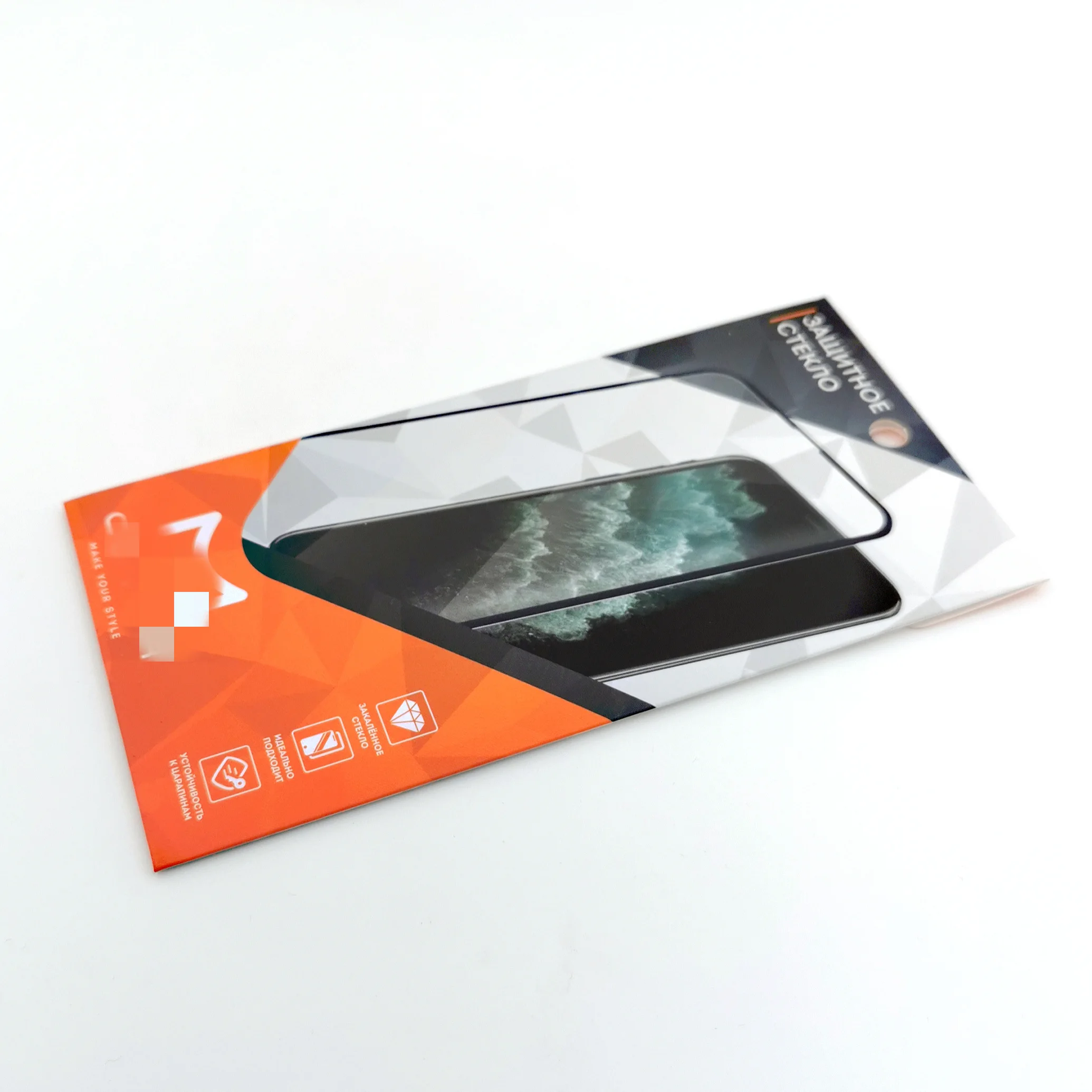 Own brand white coated paper envelopes mobile phone screen protector packaging envelope