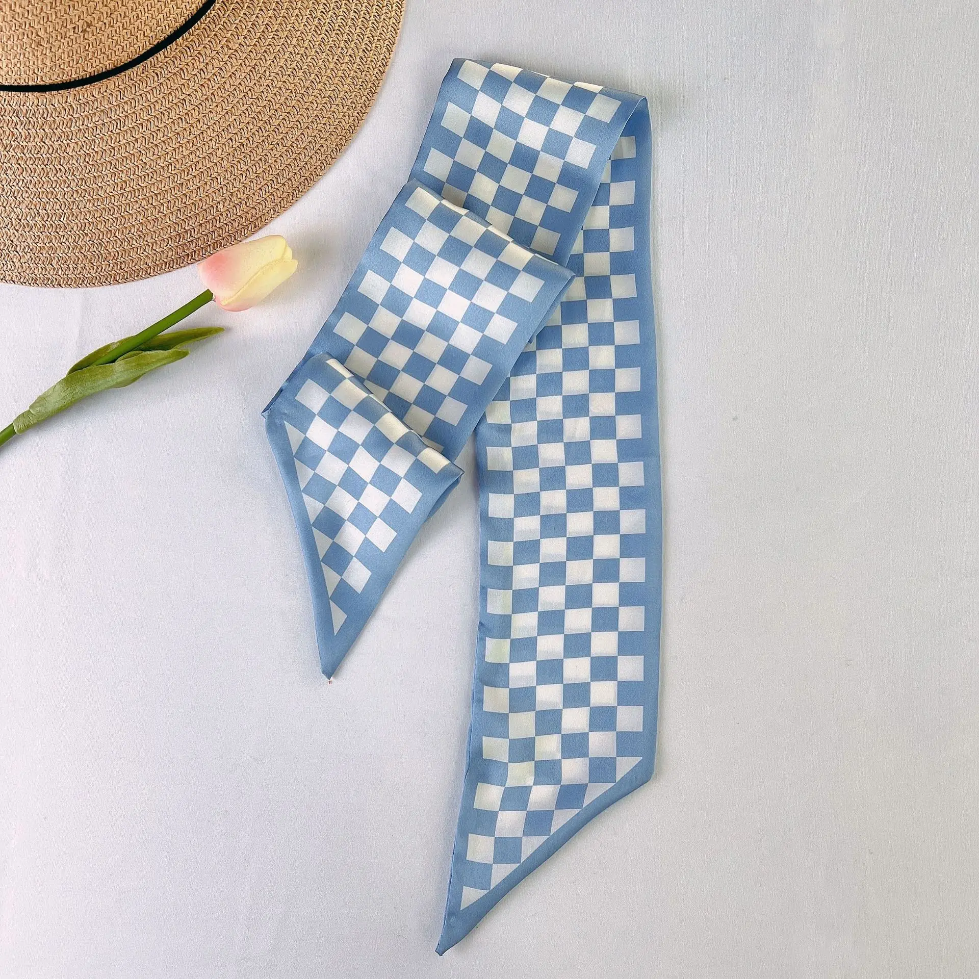 Korean Ins Popular Spring Small Scarf Ribbon Hair Scrunchies Hair Ties Hairband