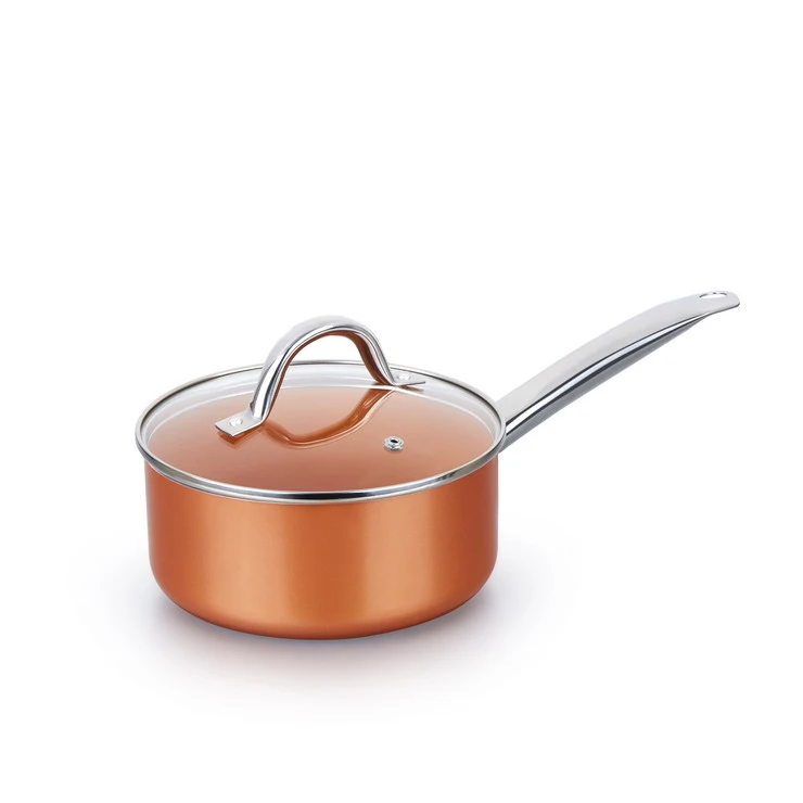 Classic Luxury Multifunctional Cookware Stainless Steel Handle Aluminum Copper Metal Wok Non-stick Pan 4PCS Set Cookware Set