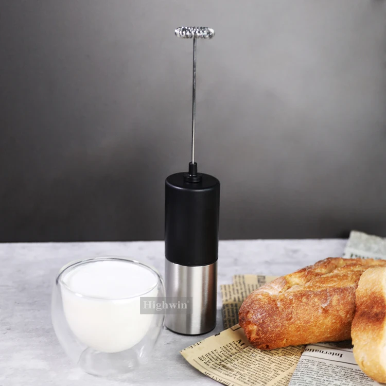 HIGHWIN Stainless Steel Milk Frother Handheld Foam Maker Electric Milk Frother