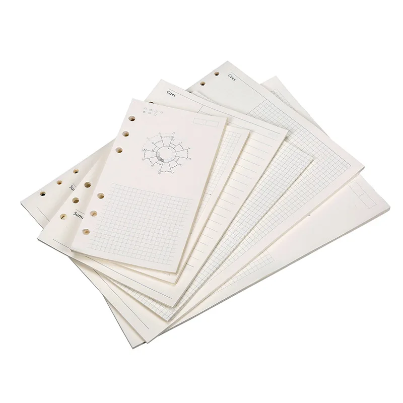 Wholesale Custom Sheets A4 A5  A6 B5 Writing Notebook Bookbinding 100gsm Paper with Clarity Transparent PVC Cover  File Ring