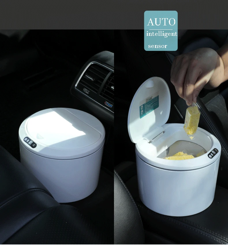 Newest 3L 5L ABS trash cans smart touch-less recycle electronic sensor automatic trash bin storage box for car