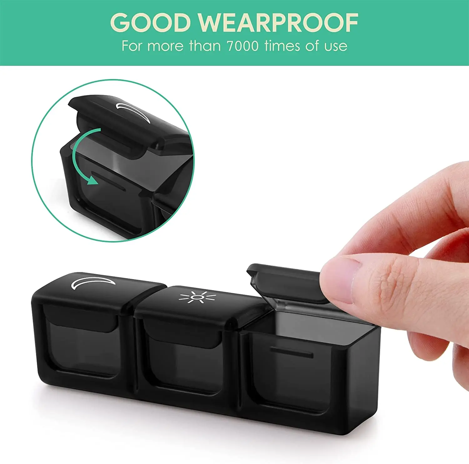 21 Case Travel Pill Organizer Small Portable 7 Days Pill Box With Leather Case Pill Storage Box