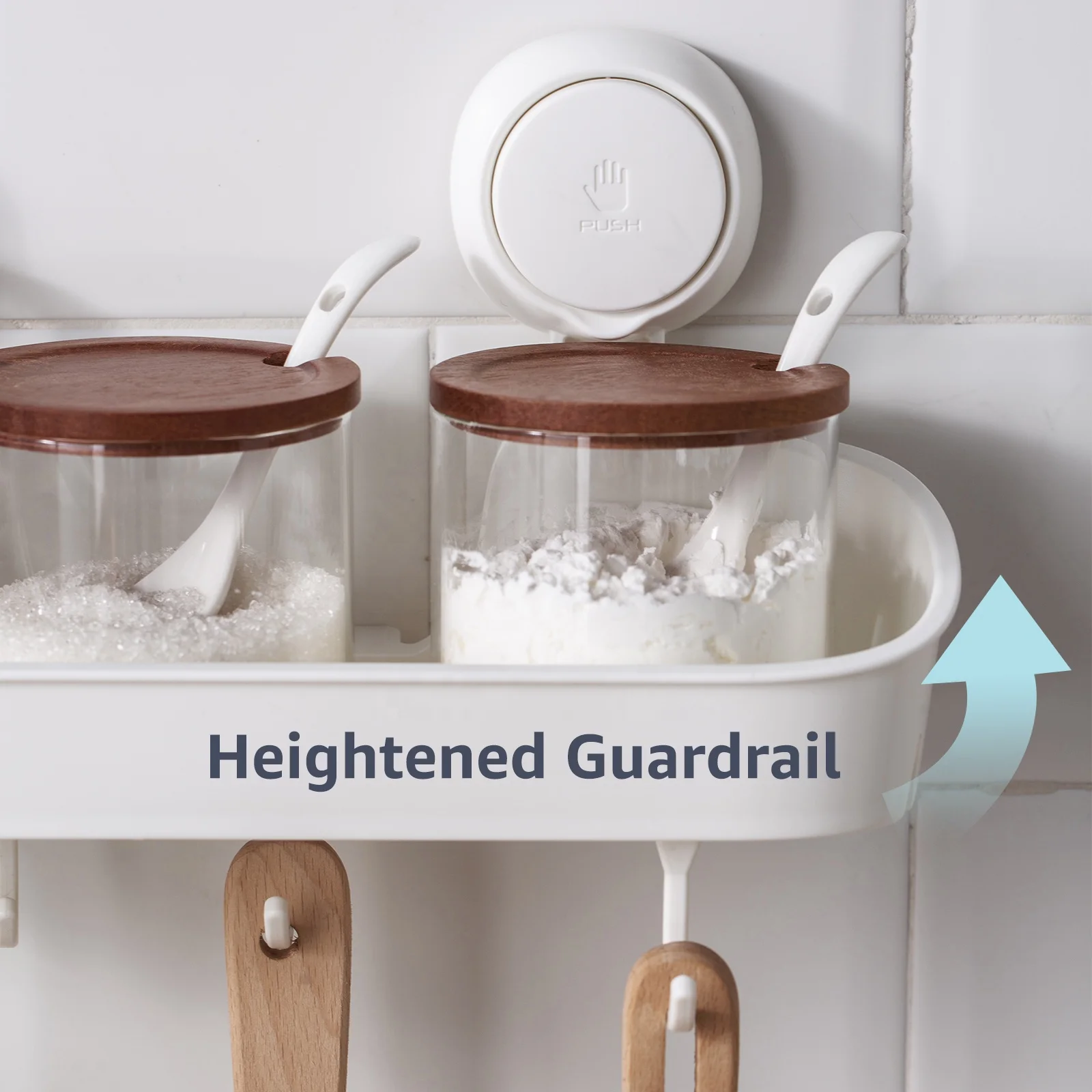 Plastic Removable Waterproof Wall Mount Kitchen Holder Organizer Salt Bottle Holder Spice Rack for Kitchen Storage