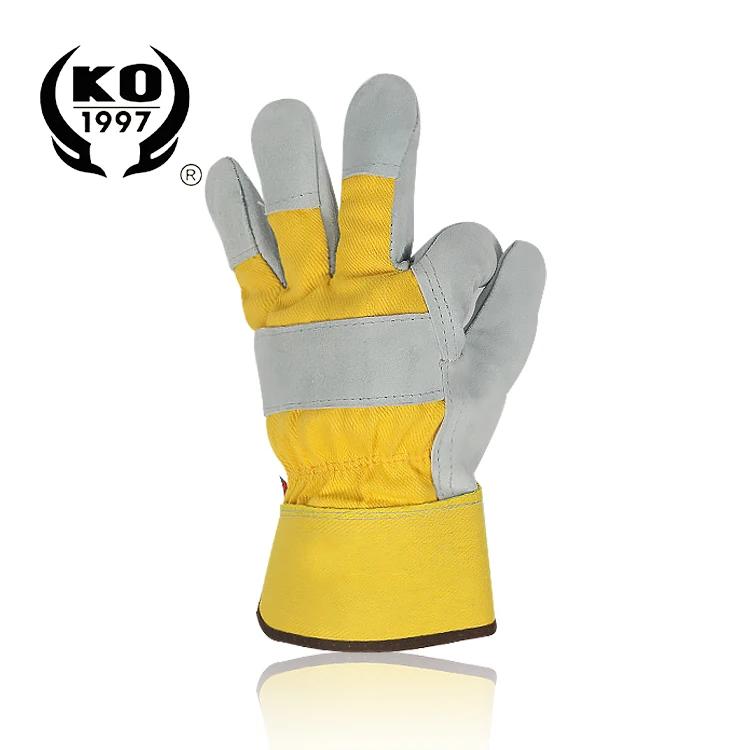 Best seller leather working work gloves men with stretchable wrist