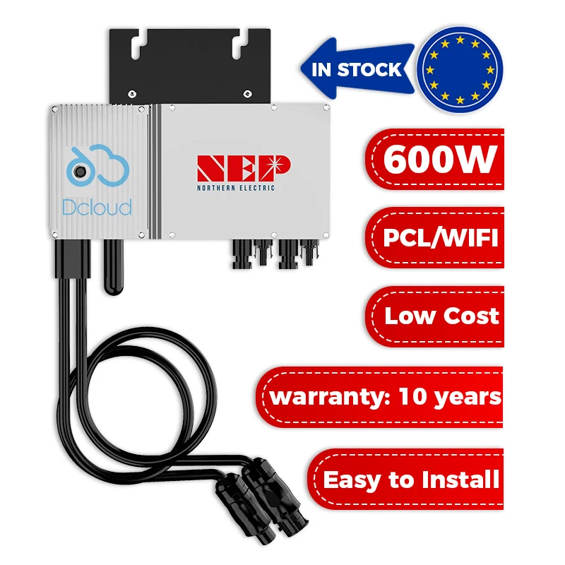 NEP micro solar inverter 600w 800w 1000w with PLC wifi home use BDM-600 solar microinverter