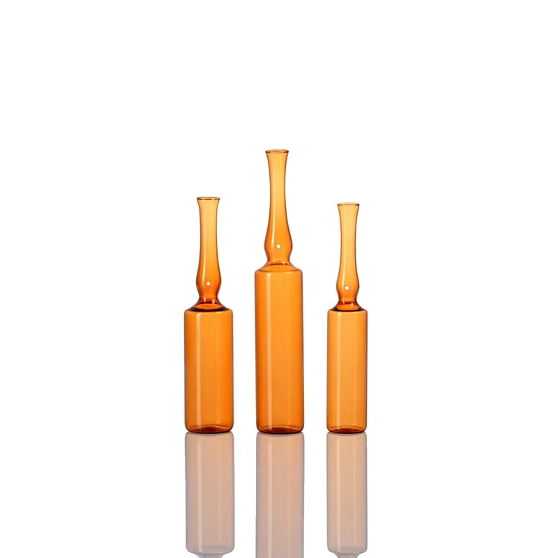 10ml amber  borosilicate  glass ampoule medical cosmetic use
