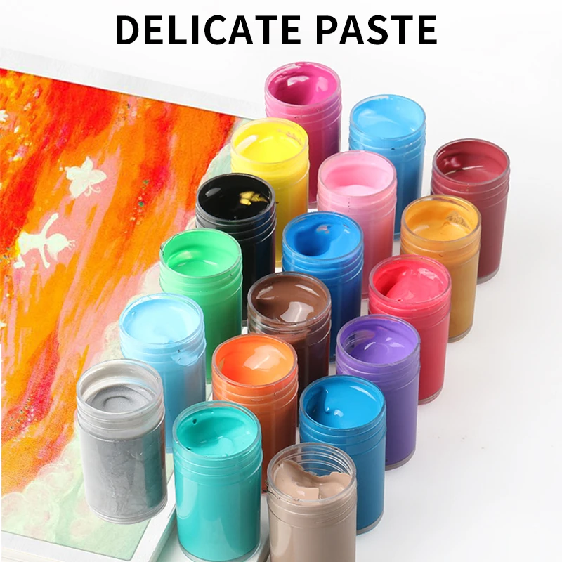 High Quality 25ml Plastic Bottle Acrylic Leather Paint for Canvas 24 Colors Acrylic Paint Kit With Free Nylon Hair Paintbrushes