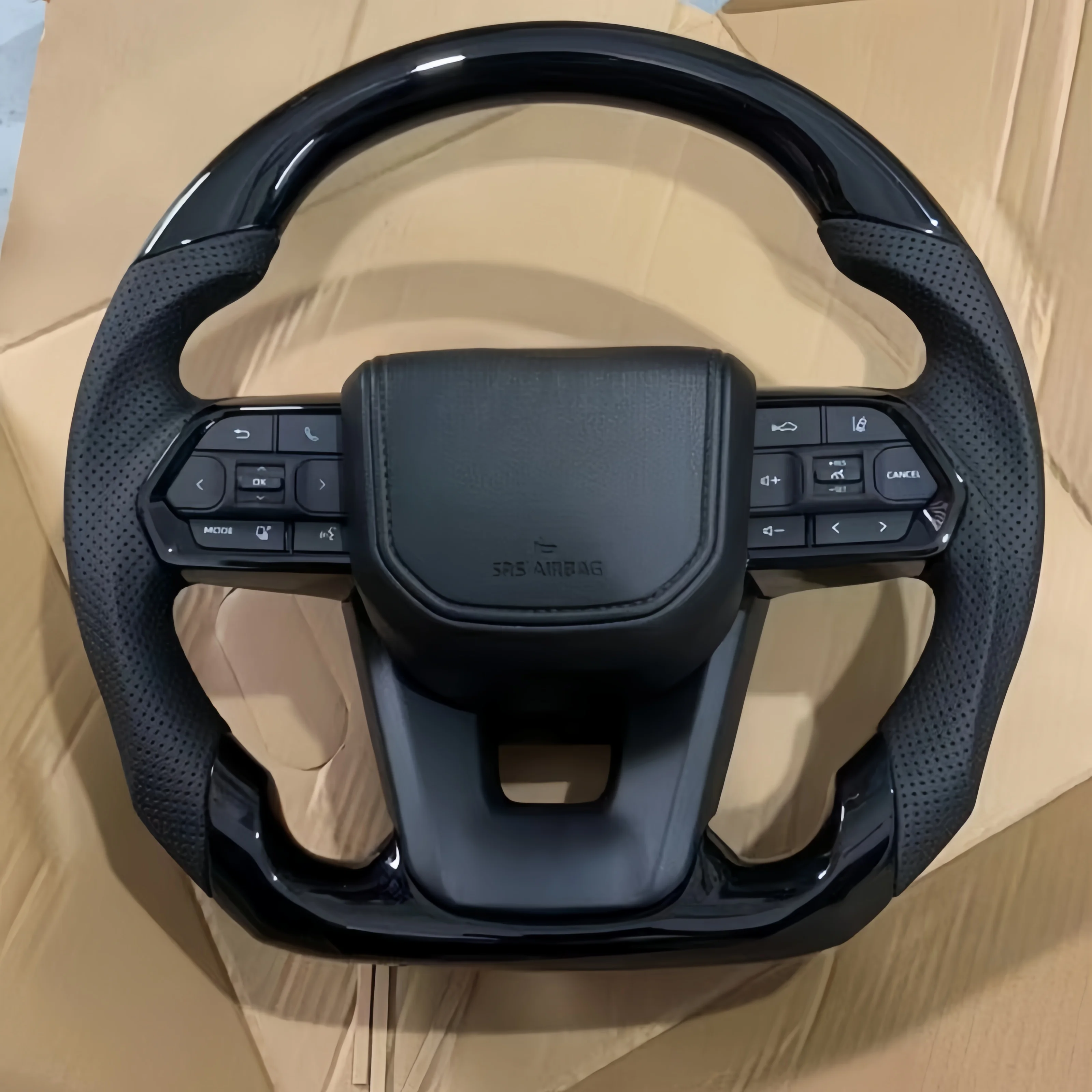 Car Accessories Custom Leather Steering Wheel For Toyota Hilux Revo LC 70 79 Land Cruiser Pick Up Fortuner  2017-2021