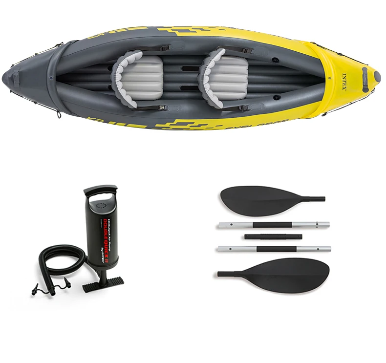 
INTEX Explorer K2 Kayak 68307CC Original In Stock Available Paddle Rowing Boats 2 Person Durable 0.75mm PVC Inflatable 