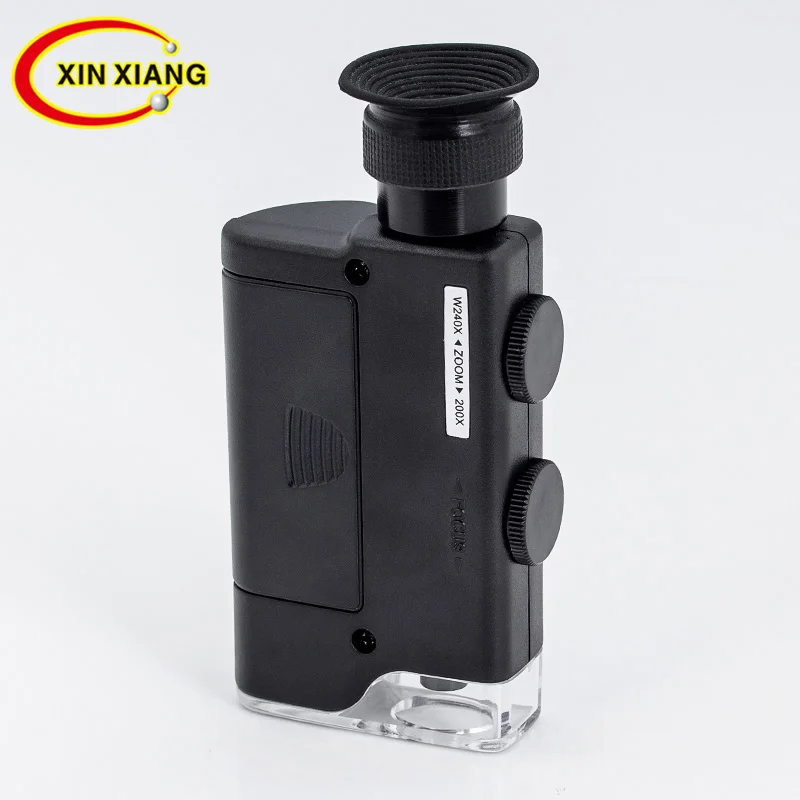 
Wholesale 7752 200X-240X UV Handheld Mini Pocket LED Microscope 