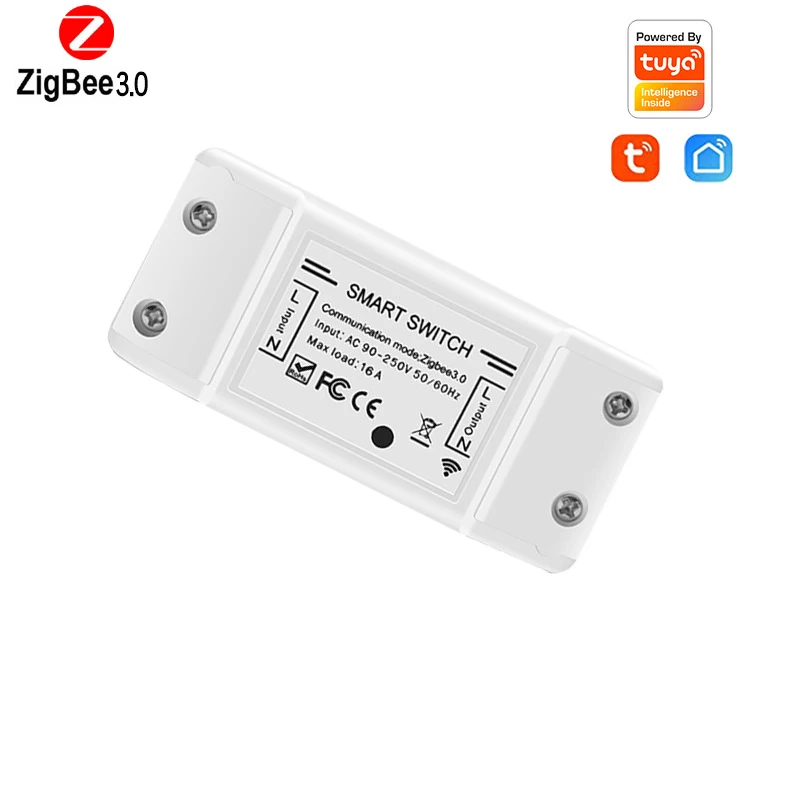 Tuya Zigbee 3.0 16A DIY Smart Wireless Remote Switch Breaker Fan Light Controller Module SmartLife Alexa Google Home Assistant