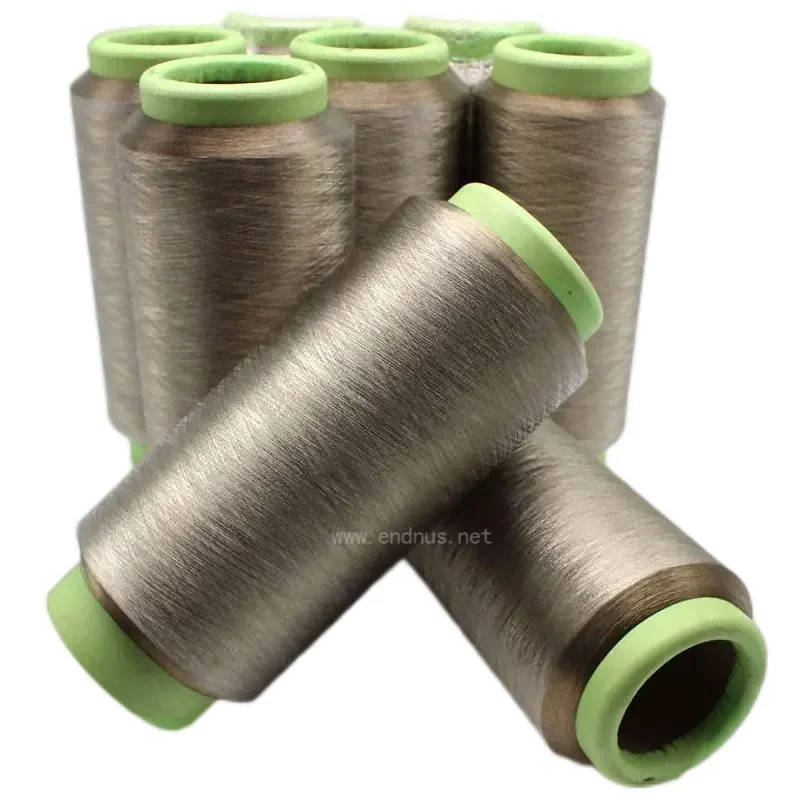 Antimicrobial Deodorization Function 18% Silver Coated 82% Nylon Conductivity Yarn For Knitting Socks