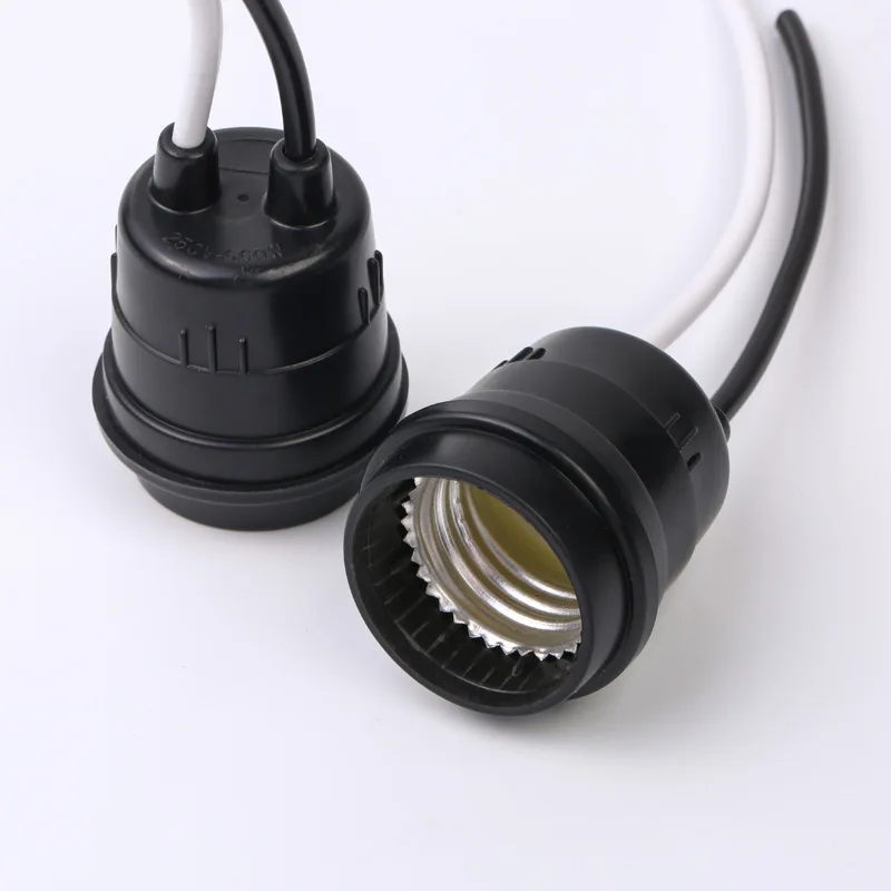 Best Sale good quality black e27 water resistant lampholder with wire waterproof lamp socket rubber lampholder