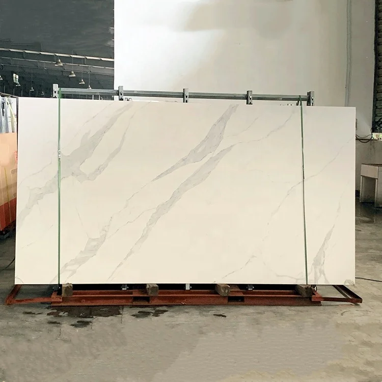 White Calacatta Glazed Marble Big Slabs Sintered Stone for Table Wall Countertop