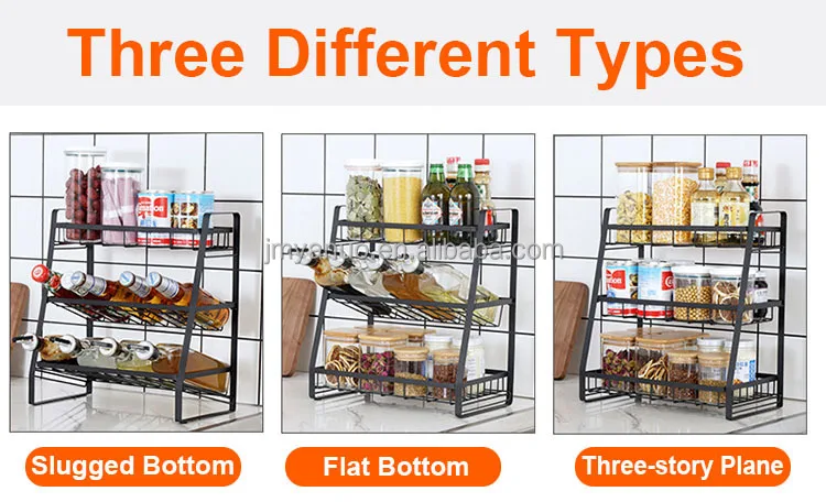 Kitchen Accessories 3-Tier Anti Skidding Kitchen Countertop Storage Rack