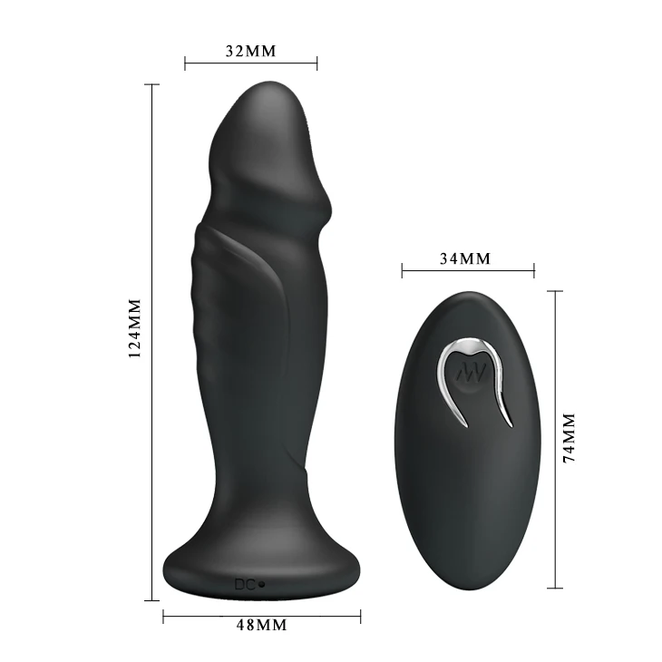 
Waterproof Silicone Black Vibrating Anal Plug Wireless Remote Control Prostate Massage Anal Dildo Butt Plug Sex Toys 