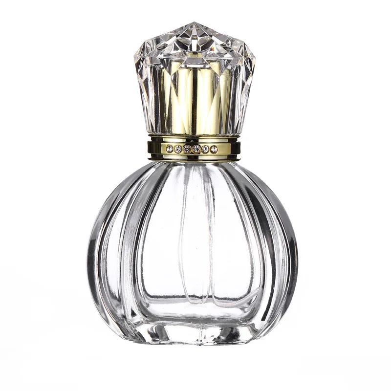 Customized 50ml luxury unique pumpkin shape portable perfume subpackage glass bottle