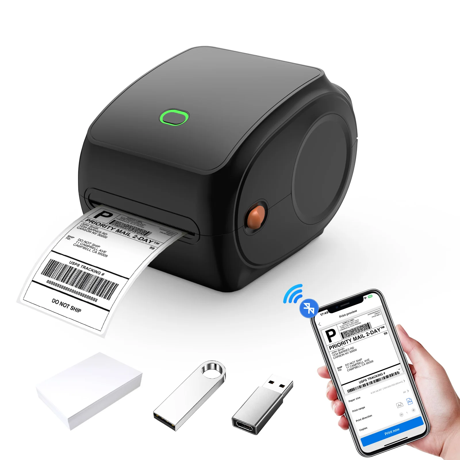 Uyin Y468 direct thermal 4inch 4x6 110mm Shipping Label Waybill Barcode Printer for Ebay Shopify FedEx USPS
