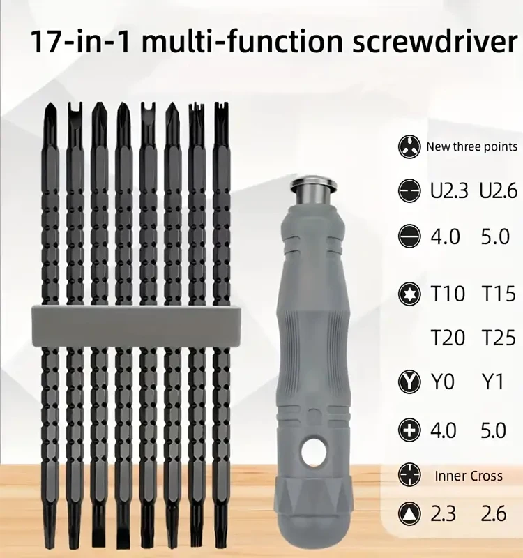 Special-shaped screwdriver 17-in-1 set combines multi-functional YU Triangle