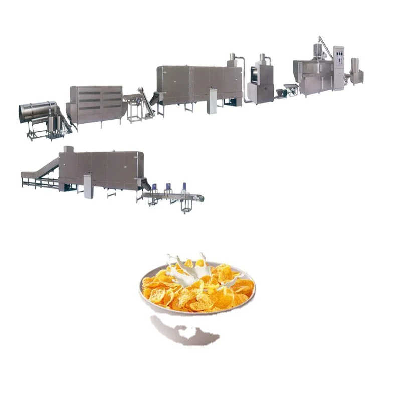Efficient Instant Breakfast Cereal Food Processing Line Automatic Selling Corn Flakes Snacks Making Machines Line Equipment