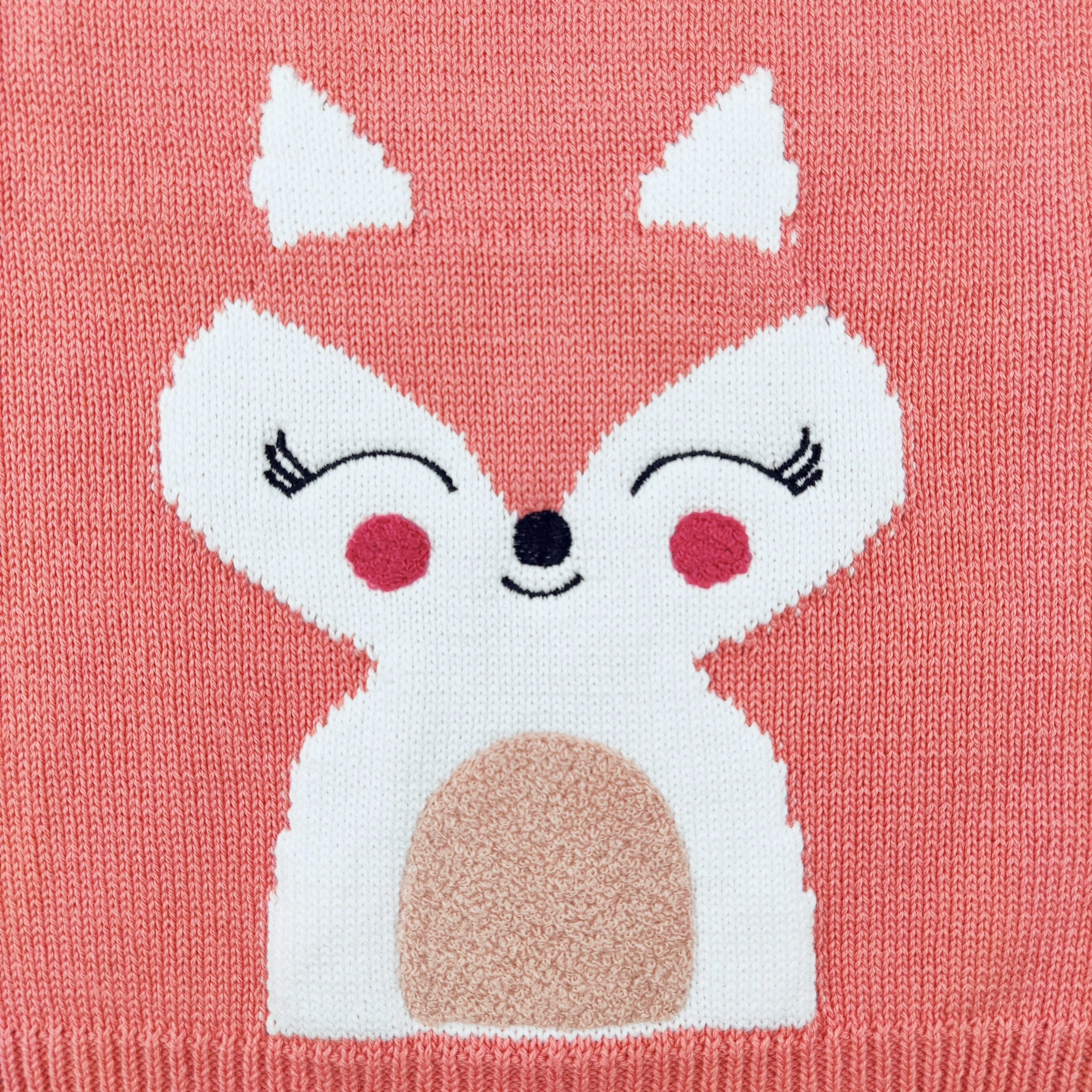 
2021 Rabbit Jacquard Sweater Knitwear Graphic Fashion Kids Baby Girls Clothing 