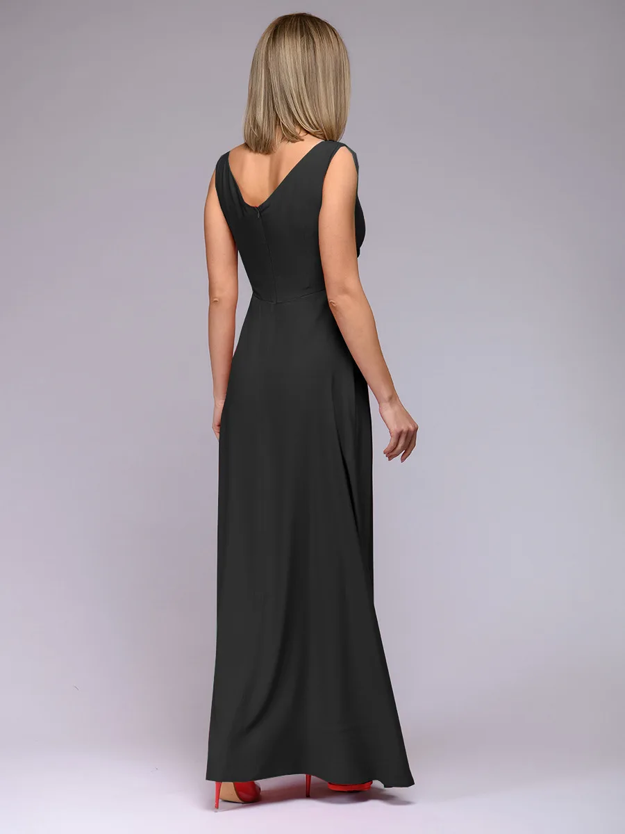 Hot Selling Fashion Temperament Ladies Moped Summer Sexy Halter Halter Slim Solid Color Elegant Long Dress