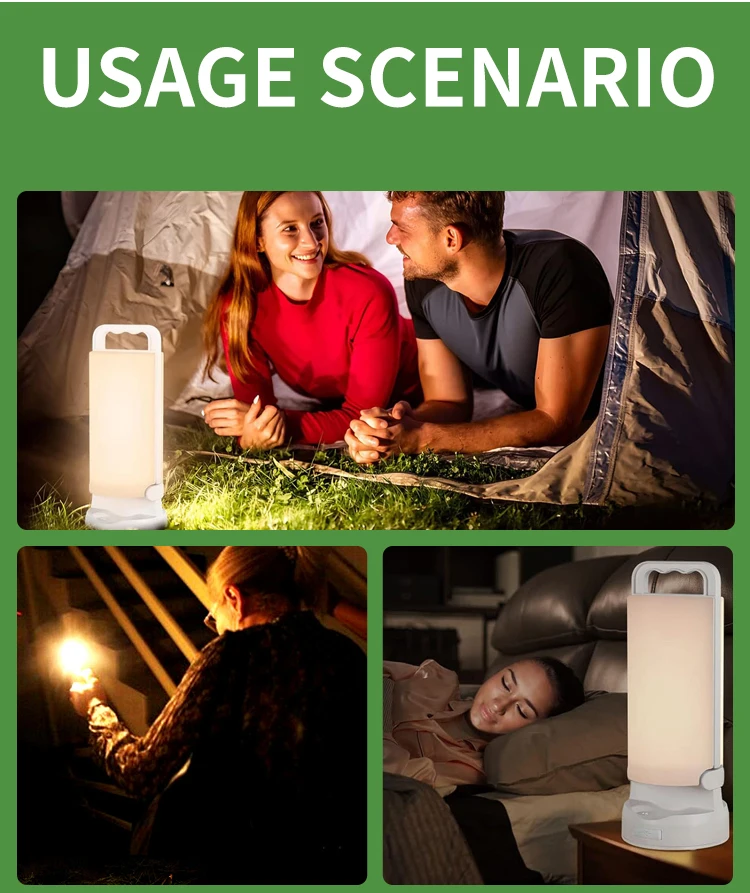 Au Silver Portable Solar LED Light Work HangTent Lamps Touch Rechargeable Camping Lantern Indoor Emergency Night Light ABS