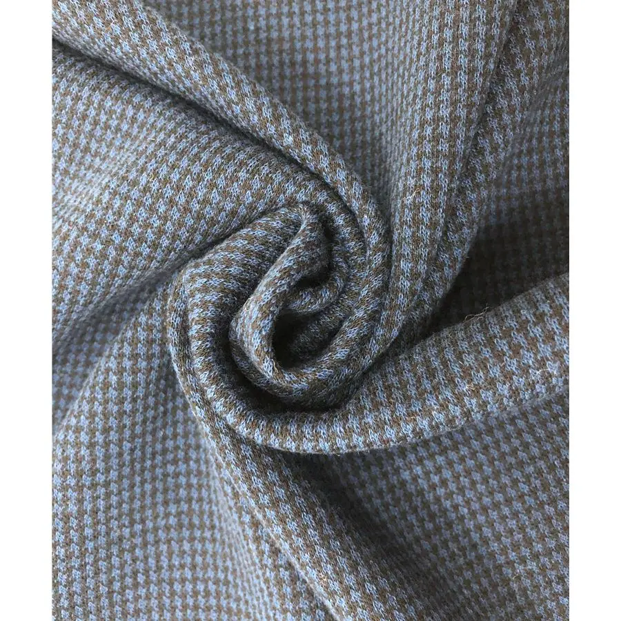 Factory direct supply soft touch cotton polyester houndstooth stretch knit fabric