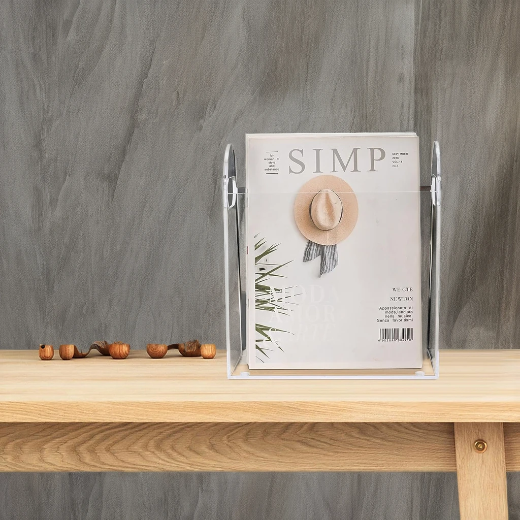 Jihong Wholesale Modern Acrylic Magazine Rack and Book Storage Rack Home Multi functional Desktop Storage Rack