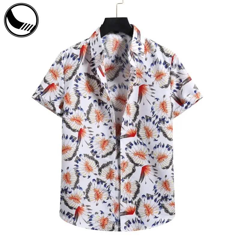Custom Vacation Mens All Over Print Button Up Short Sleeve Hawaiian Shirt Cotton