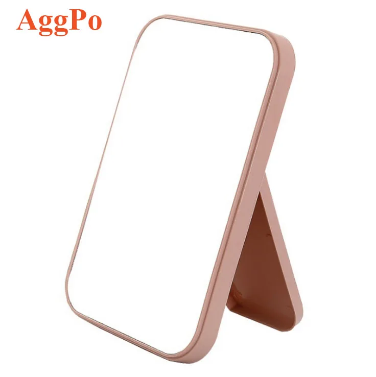 Desktop Makeup Mirror, Table Mirrors Standing PP Framed, Simple Portable Princess Makeup Mirror for Lady