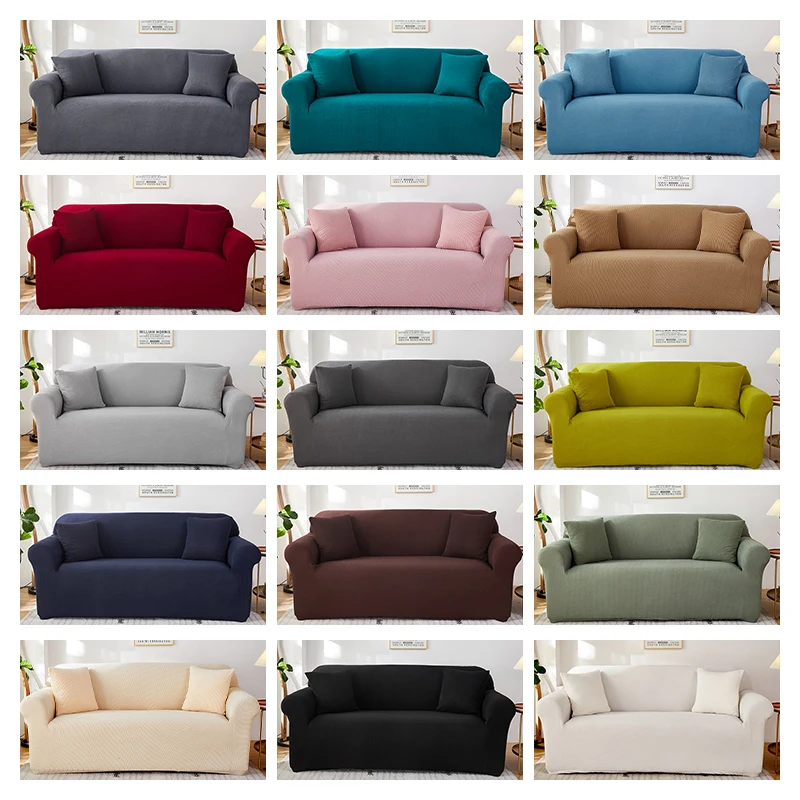 Grey  Sofa Cover for 3 2 1 seater couches Plain Slipcover Furniture Protector  Polar Fleece  Polyester Spandex Jacquard