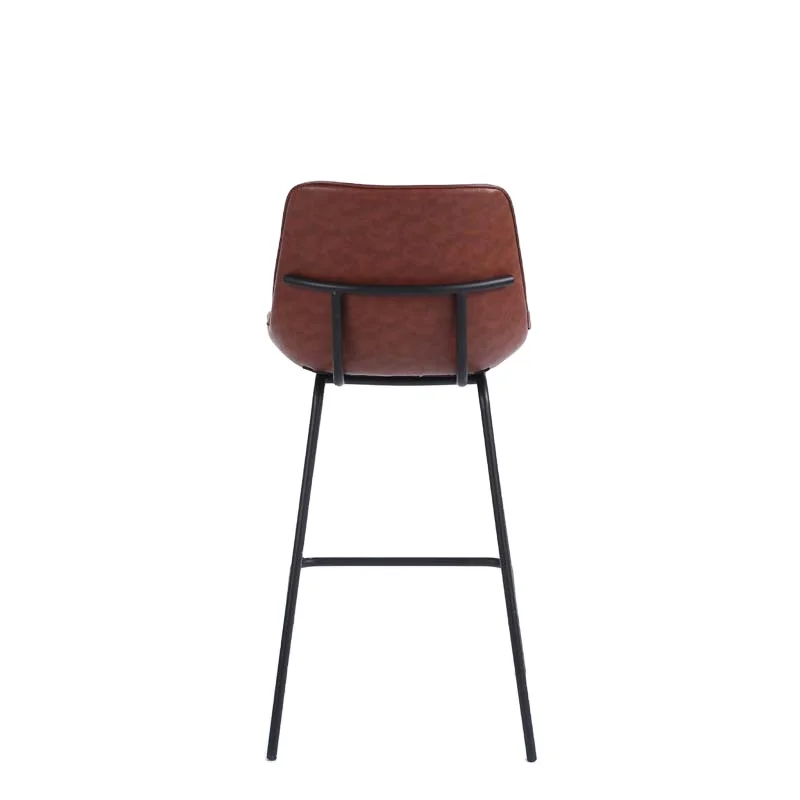 Nordic coffee luxury minimalist pu leather metal bar chair counter high chair for bar table